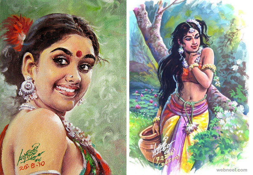 Painting Artwork Tamil Nadu Old By Maruthi 14