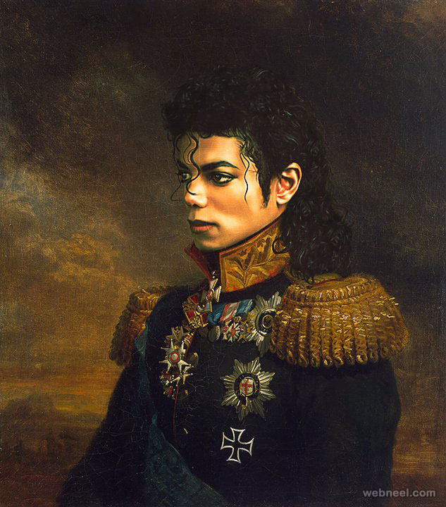 michael jackson digital painting military portraits by steve payne