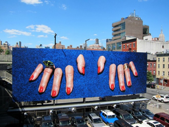fingers billboard art by maurizio cattalan