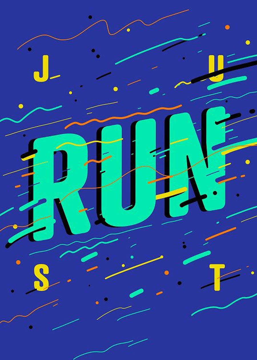 run typography design by displate