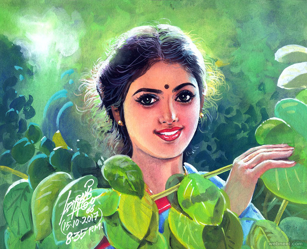 painting tamil girl