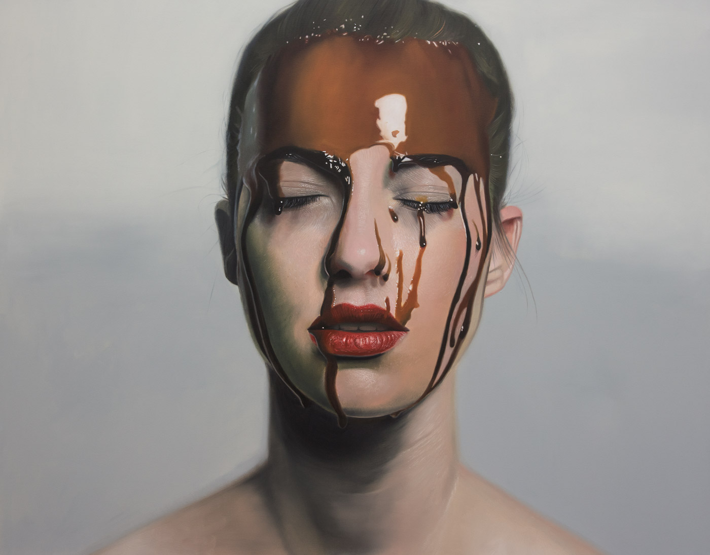 hyper realistic portrait oil painting woman by mike dargas