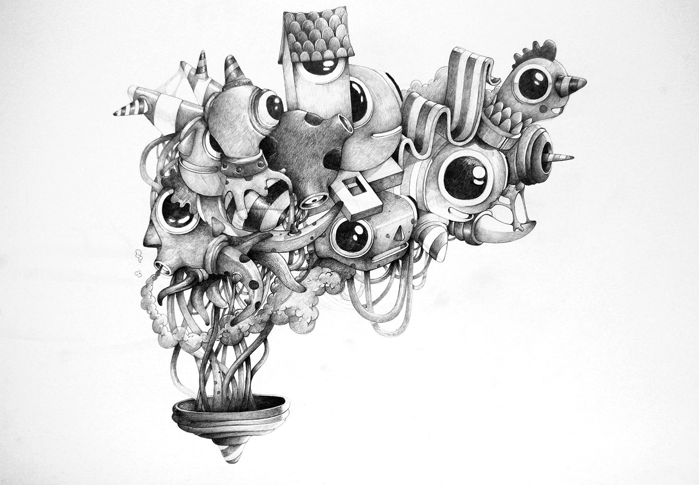 graphite drawing doodle illustration by oscar llorens