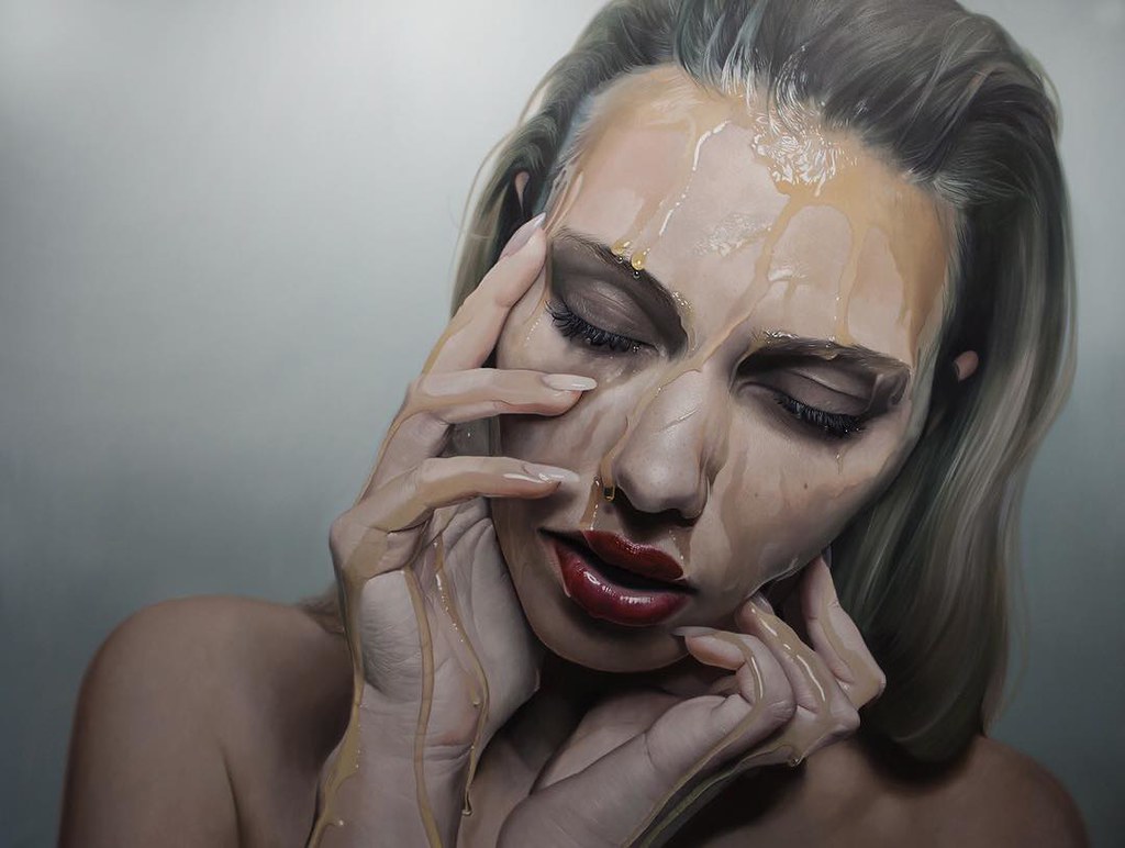 hyper realistic portrait oil painting woman