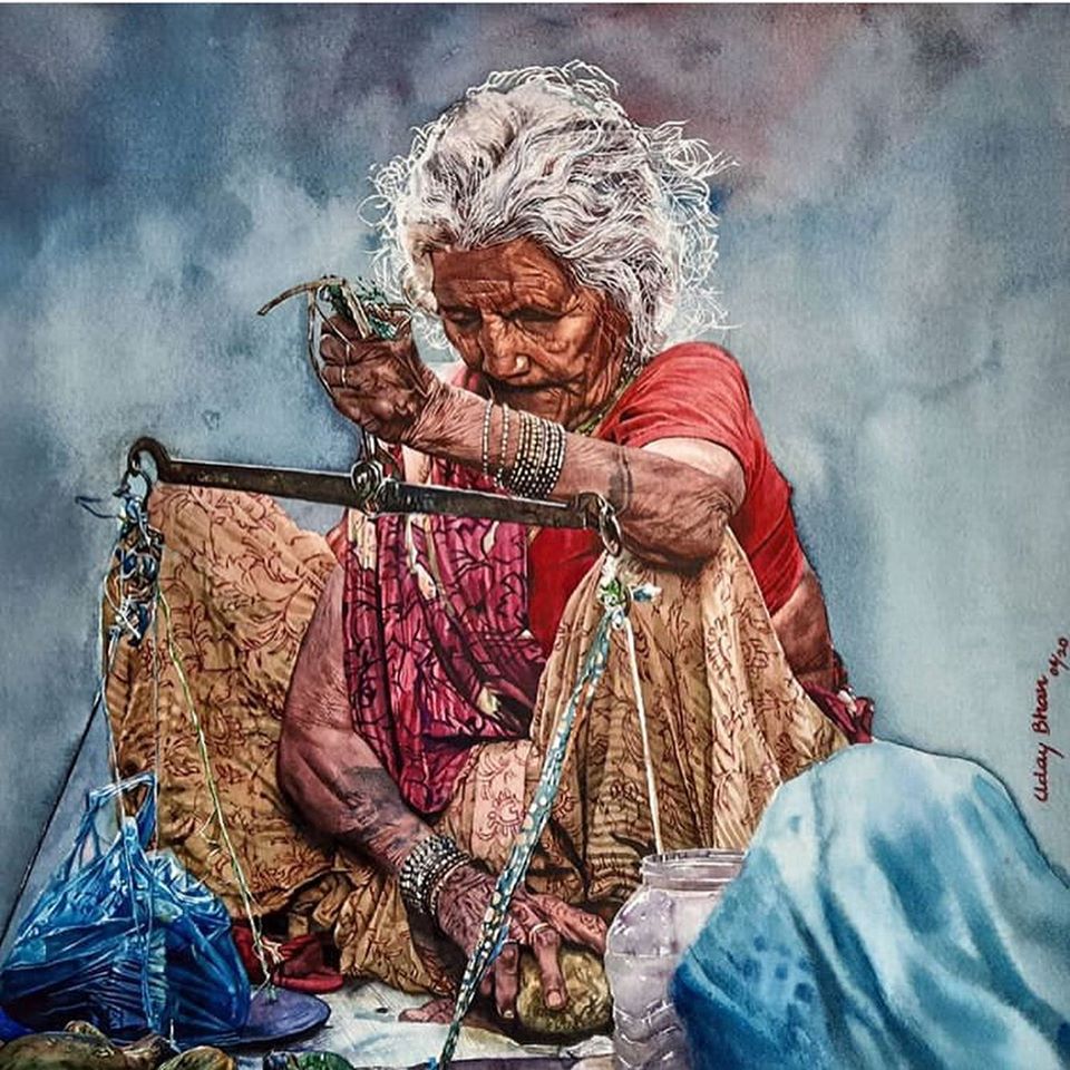 watercolor painting indian