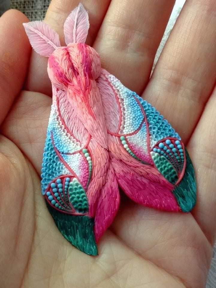polymer clay sculpture moth butterfly darya telegina