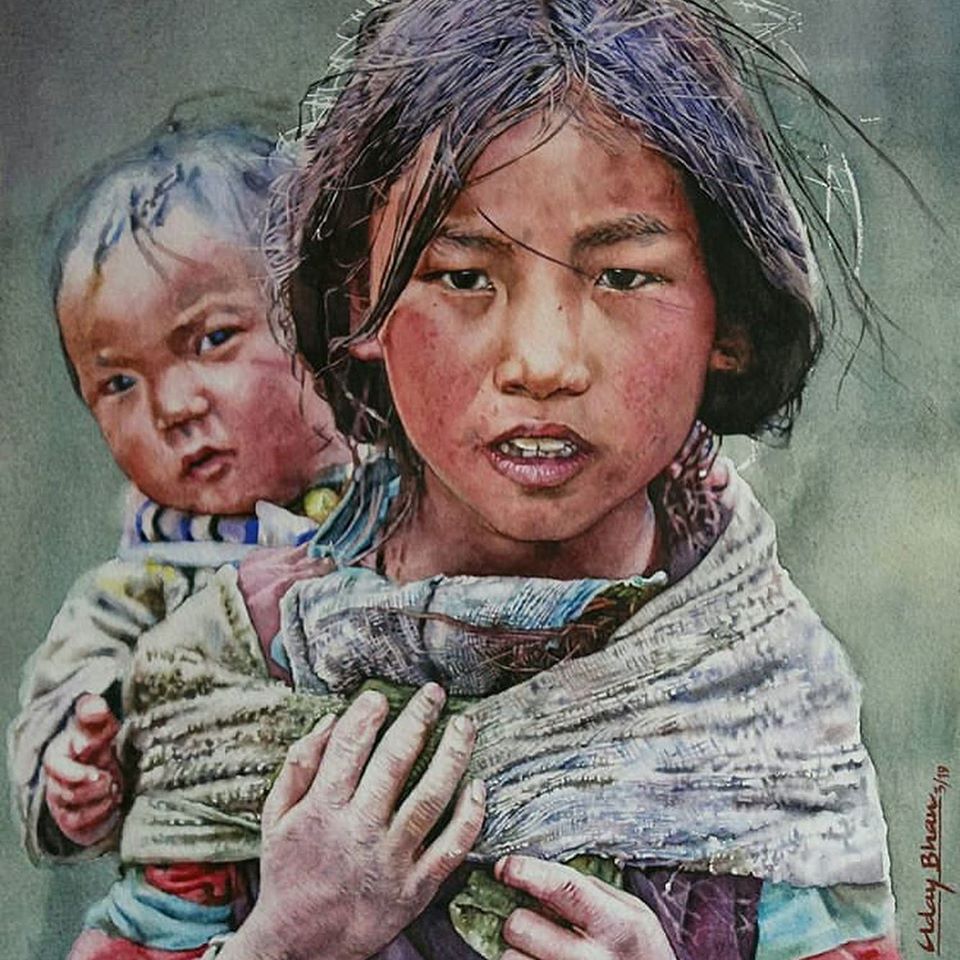 watercolor painting indian