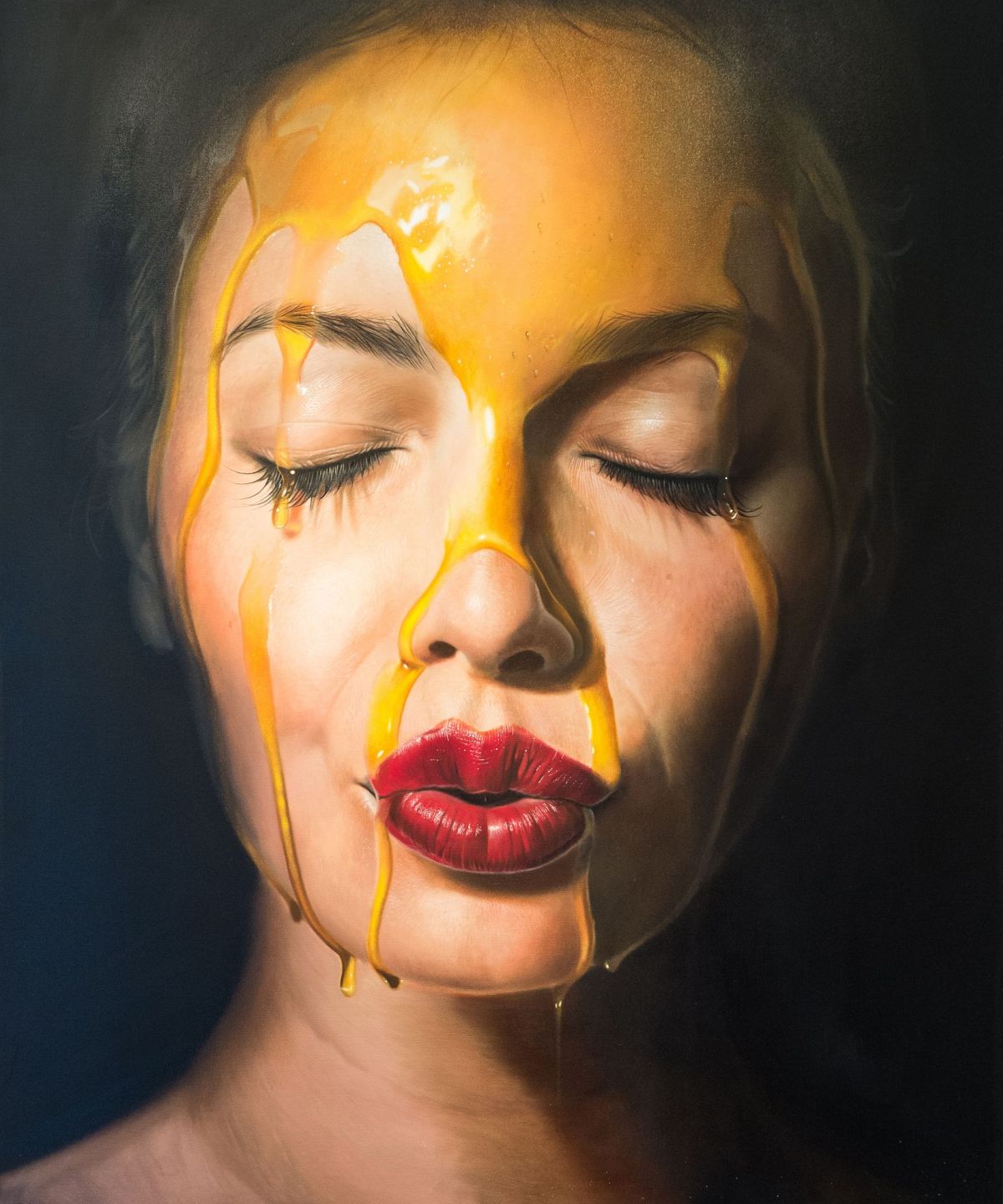 hyper realistic portrait oil painting woman