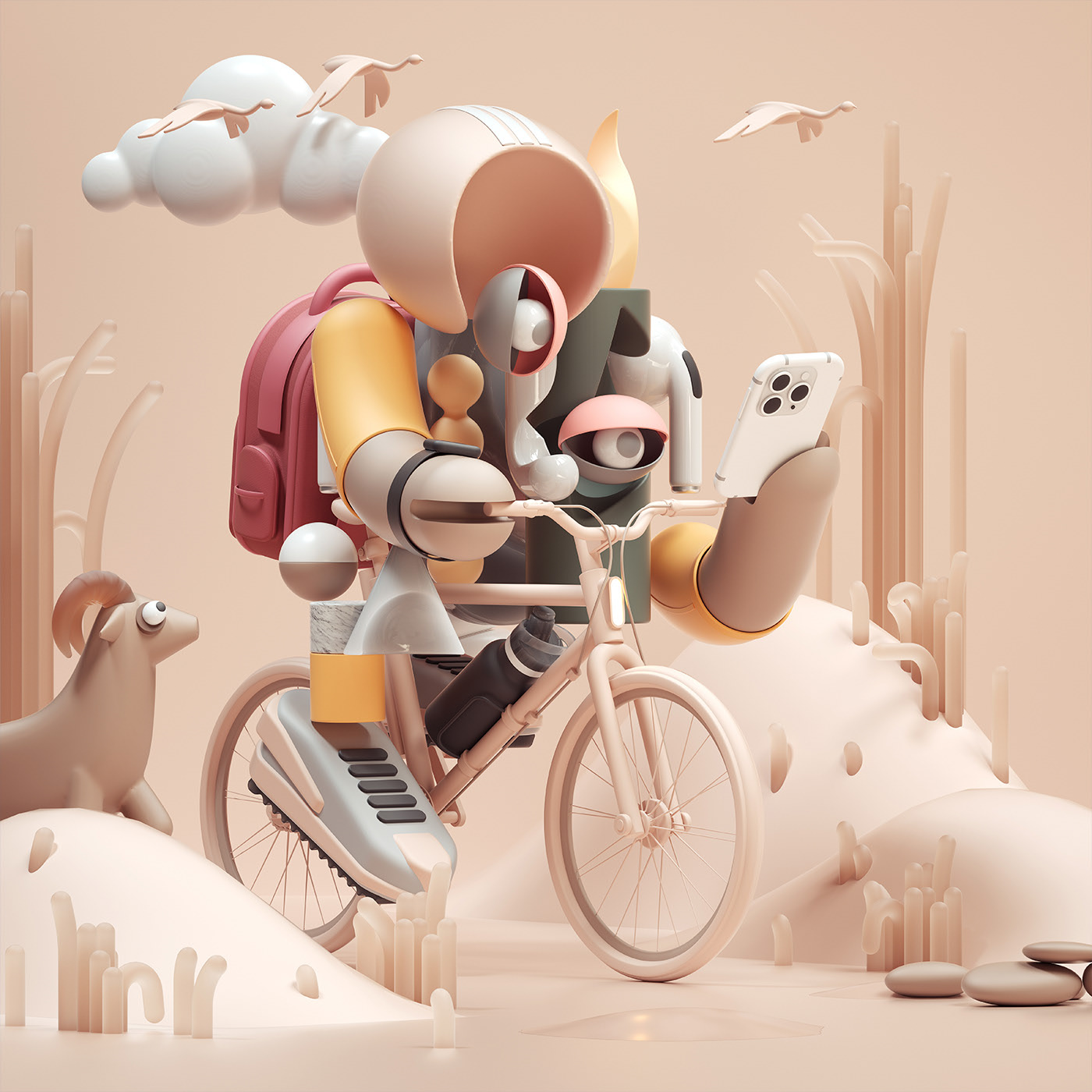 3d model character design picasso painting