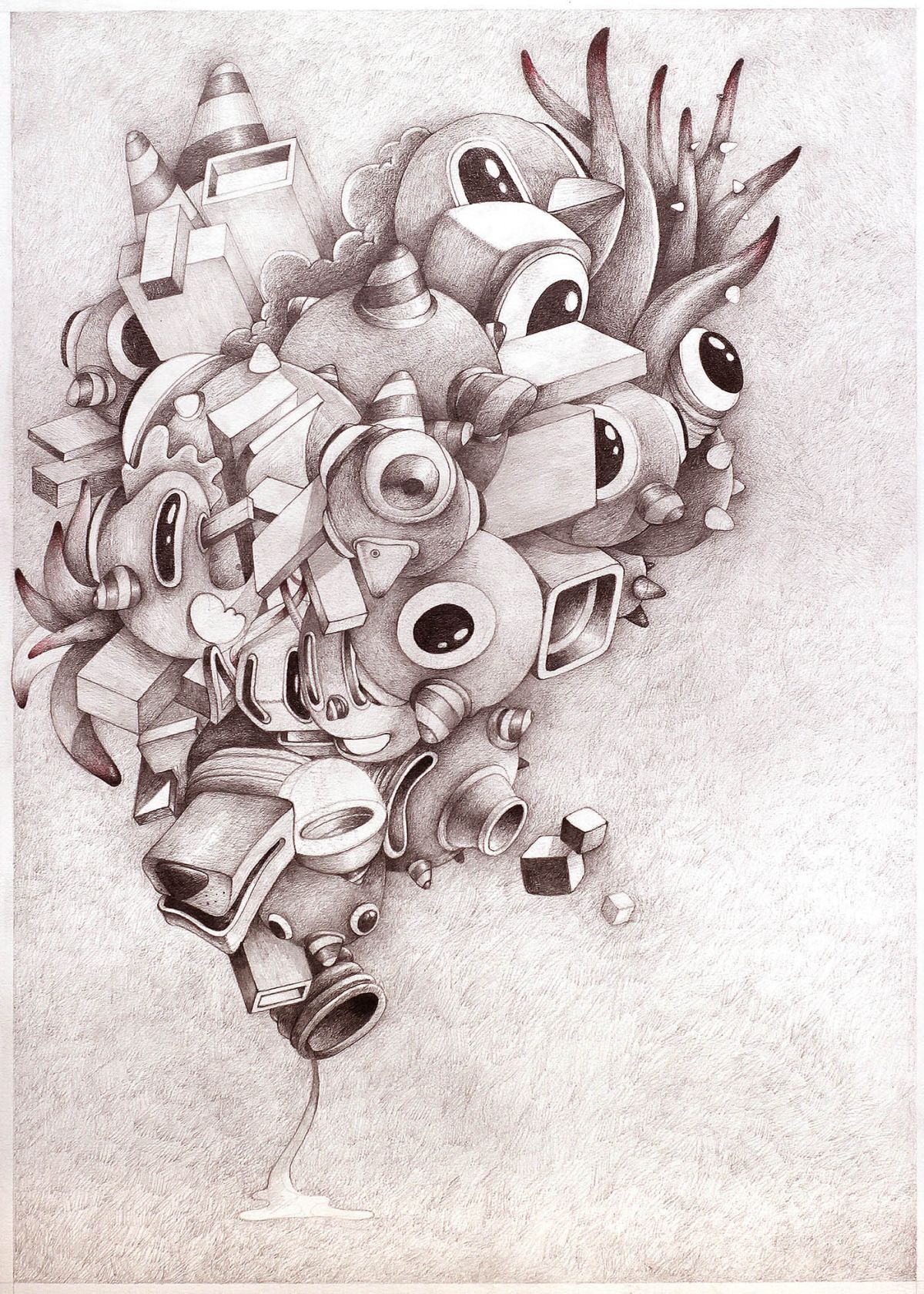 graphite drawing doodle illustration by oscar llorens
