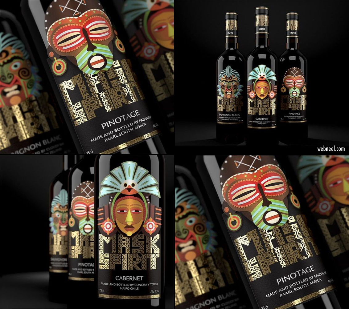 packaging design bottle colorful illustration faces