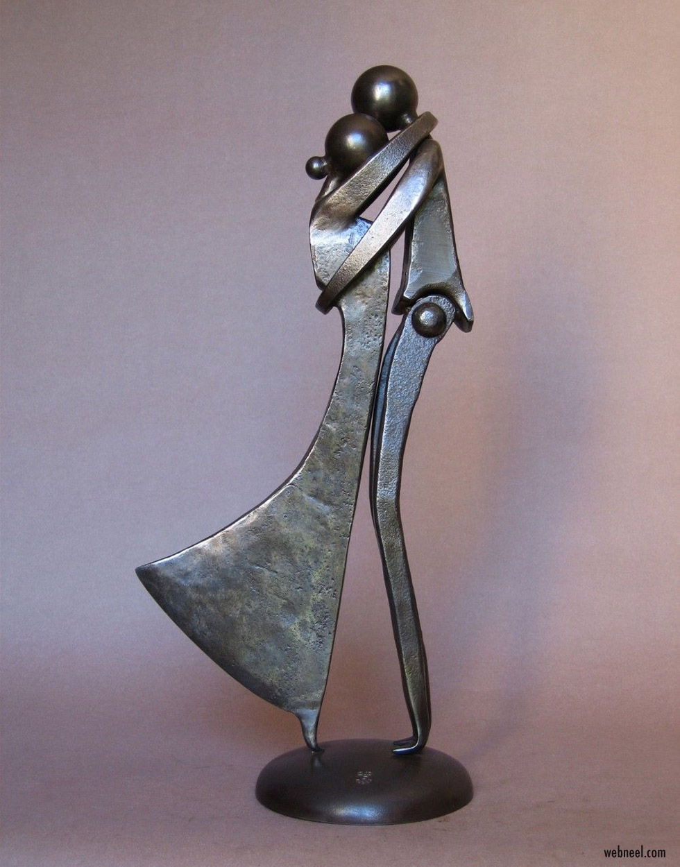 sculpture steel couple by jean pierre augier