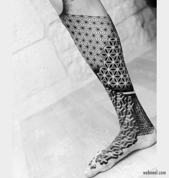abstract tattoo design art leg