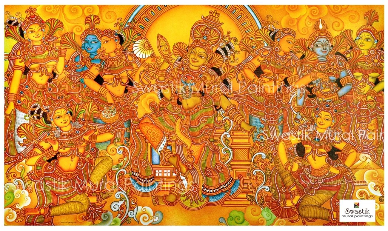 kerala mural painting parvathy samayam by dileep hariharan swastik
