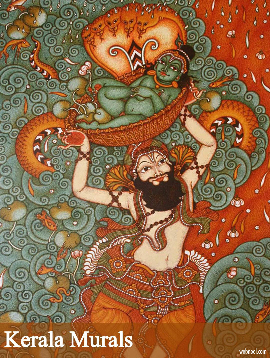 kerala mural painting krishna birth