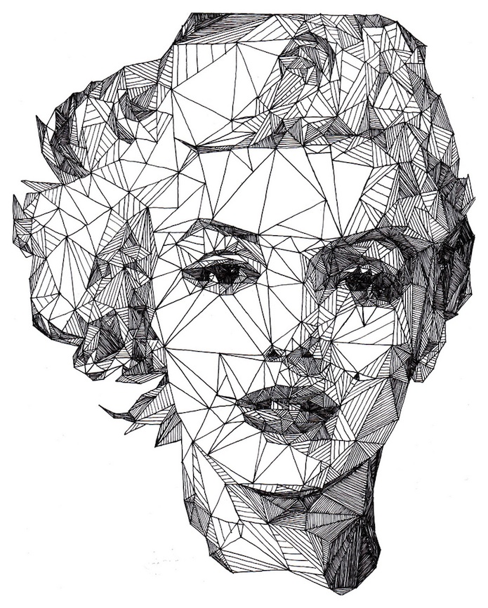 triangulation drawing marilyn monroe portrait