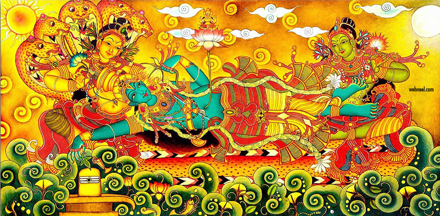 kerala mural painting vishnu avatar