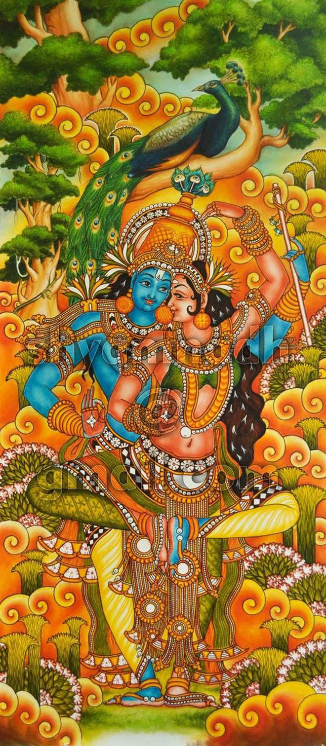 kerala mural painting divine dance by shyamnadh