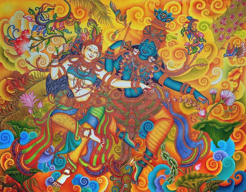 kerala mural painting divine dance