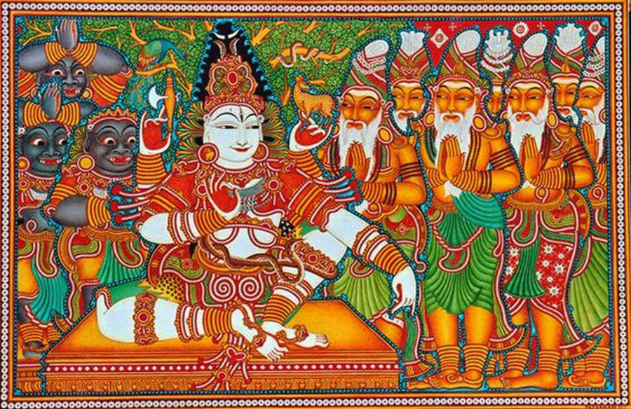 kerala mural painting dakshinamurti by tatvamasimurals
