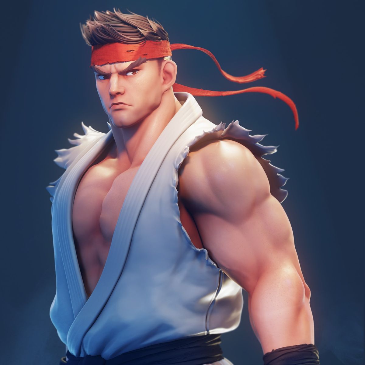 3d game character design ryu from street fighter by dan eder