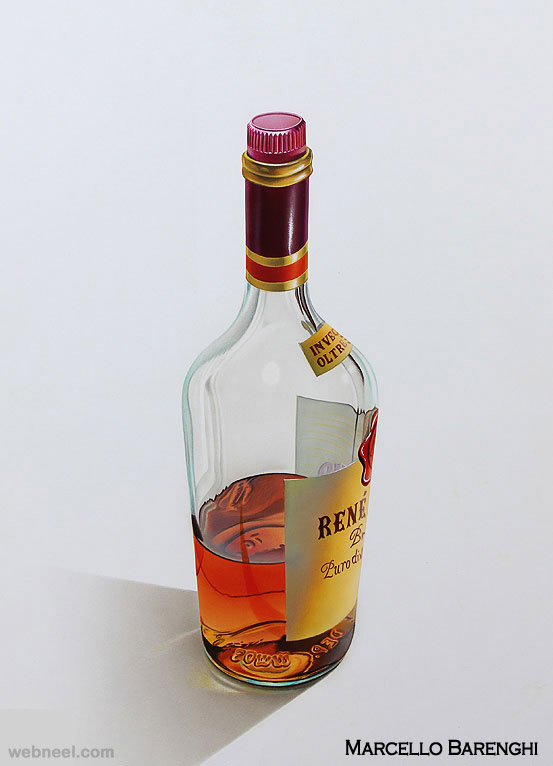 bottle realistic drawing by marcello barenghi