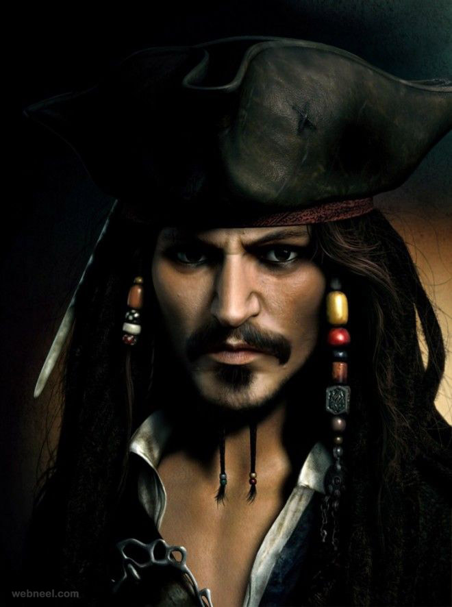 pirates of caribbean 3d celebrity character design