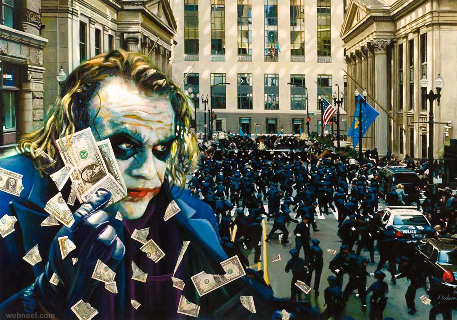 chaos wallstreet financial crisis painting by tos kostermans