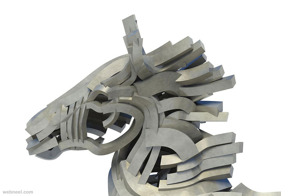 st george dragon steel scultpure by gil bruvel