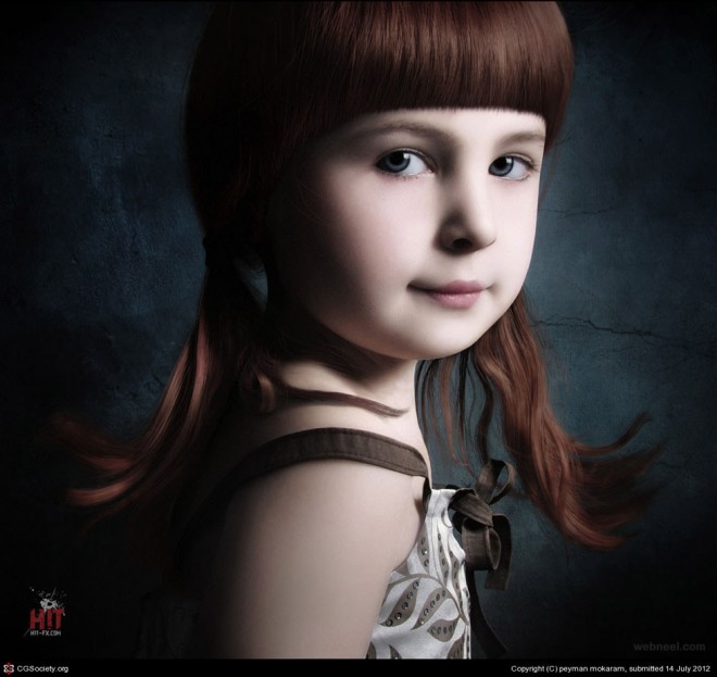 3d kid girl realistic character design by peyman mokaram