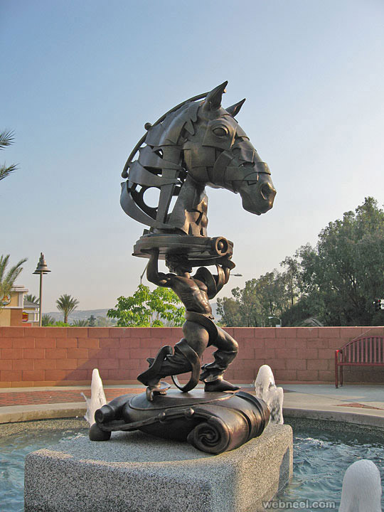 the builder bronze  sculpture horse by gil bruvel