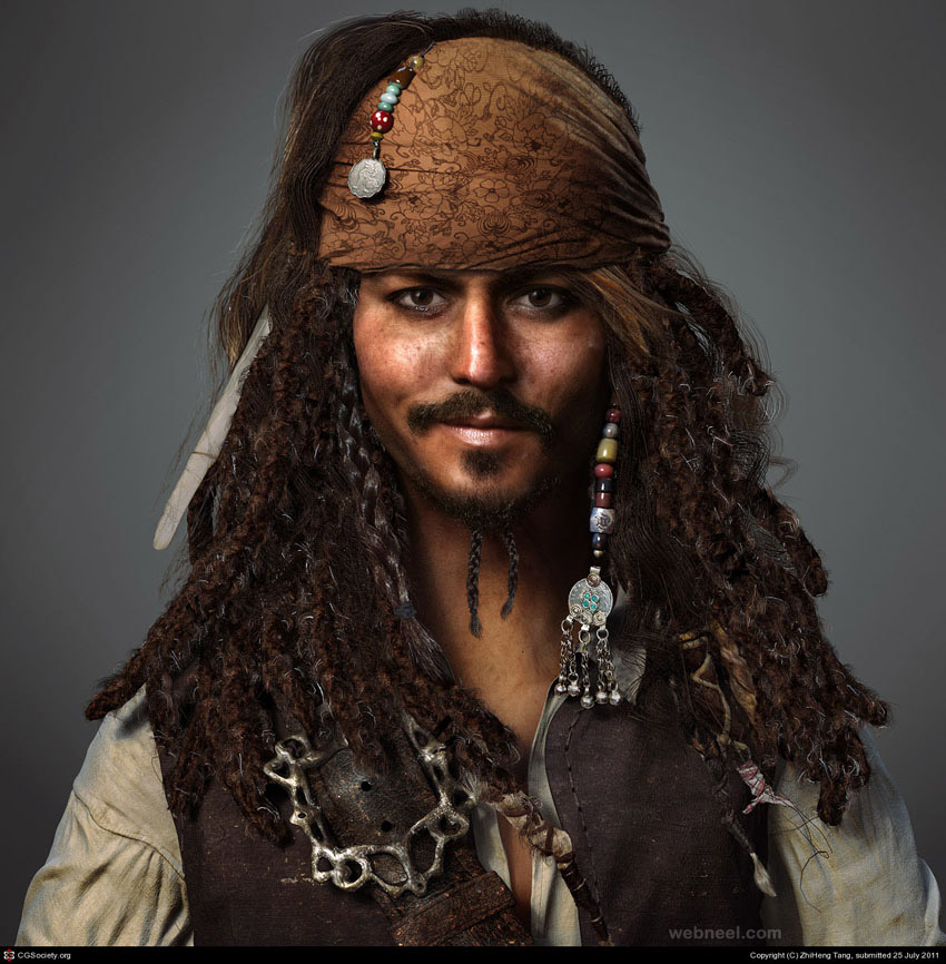 3d pirates caribbean character design by zhiheng tang