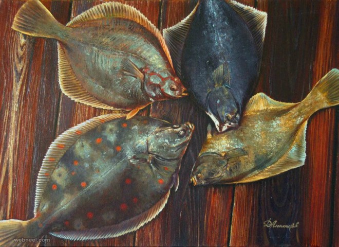 fish still life painting by dmitriy annenkov