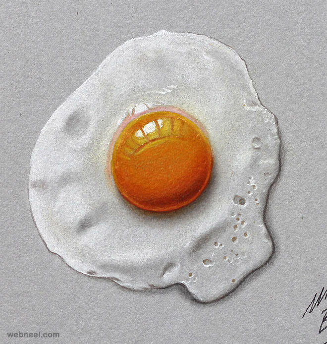 egg realistic drawing by marcello barenghi