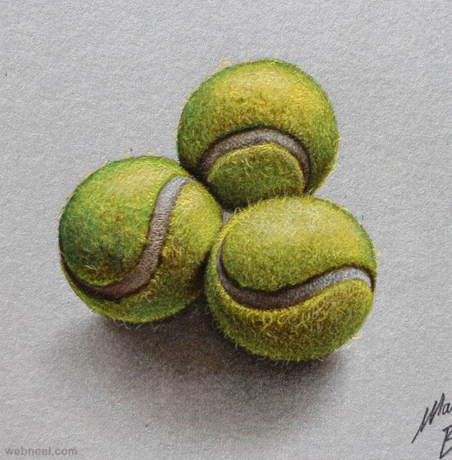 ball realistic drawing by marcello barenghi