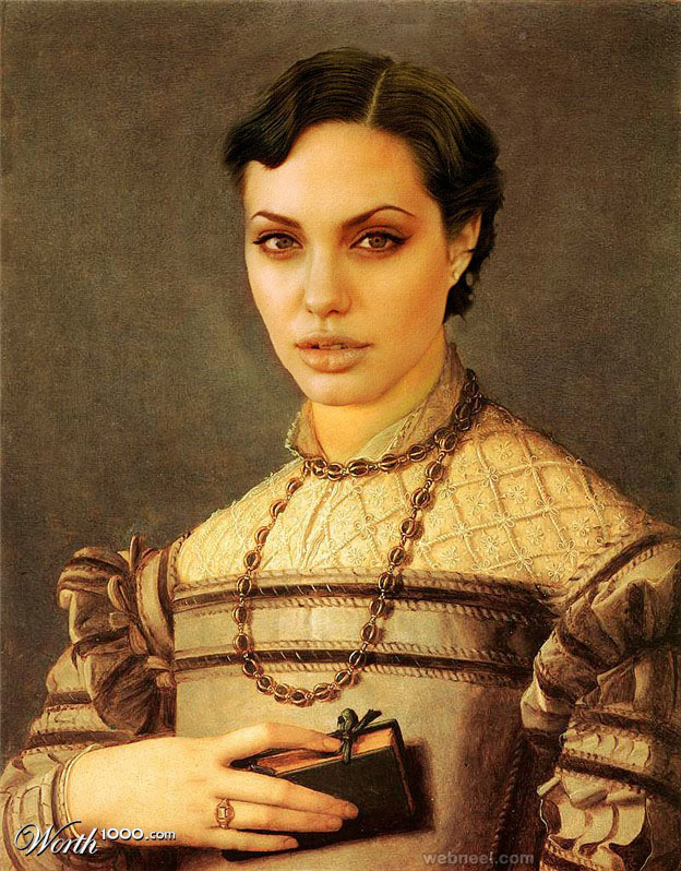 angelina jolie old art celebrity painting by dnunciate