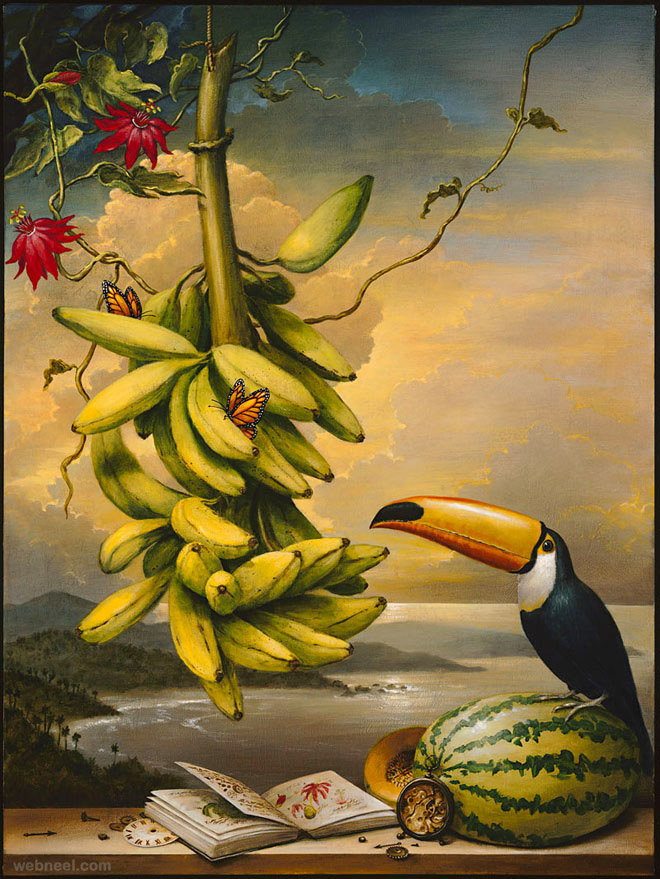 fruits surreal painting by kevin sloan