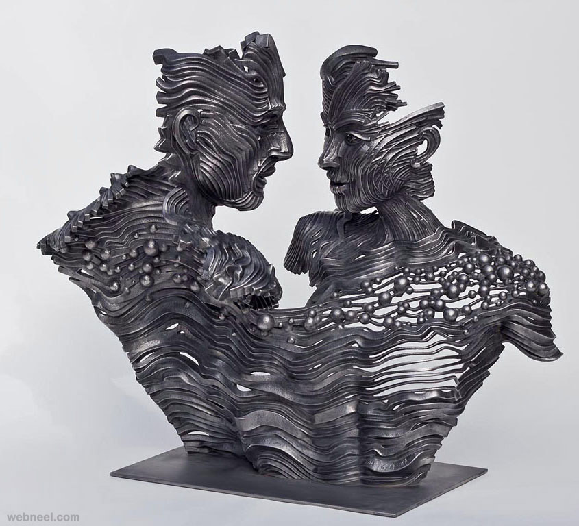 couple steel scultpure by gil bruvel