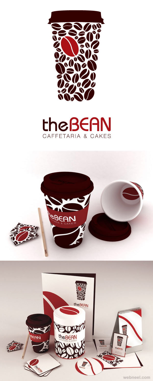 the bean cafeteria cakes branding identity design