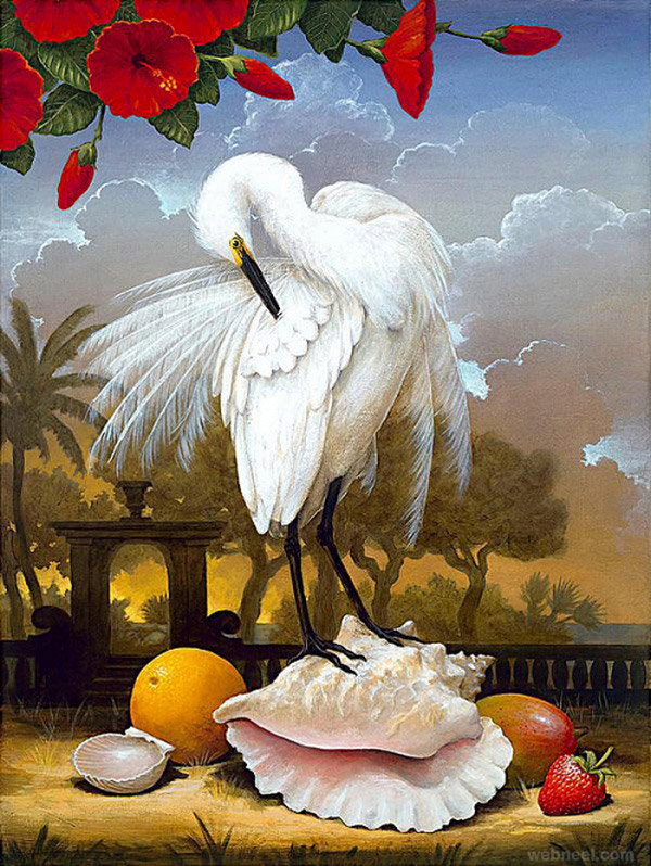 seashell surreal painting by kevin sloan