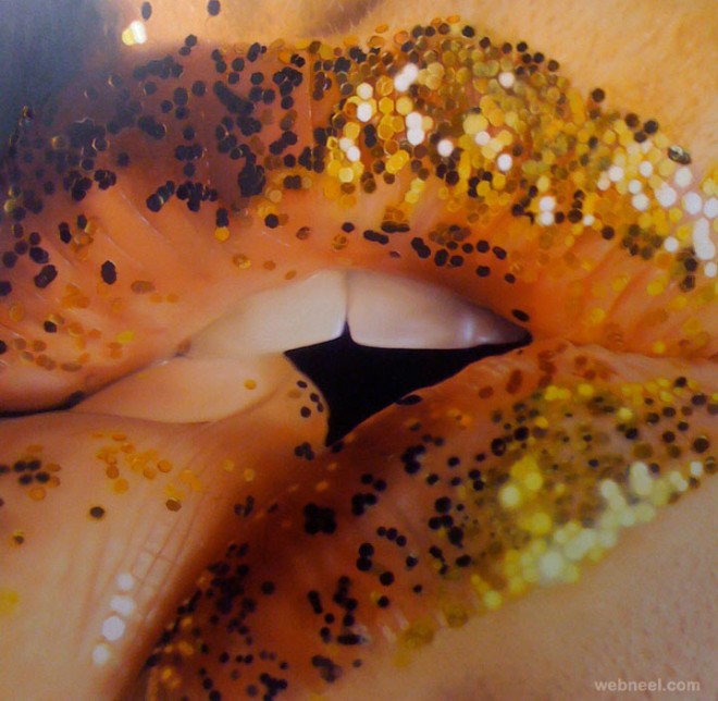 lips oil paintings by jkb