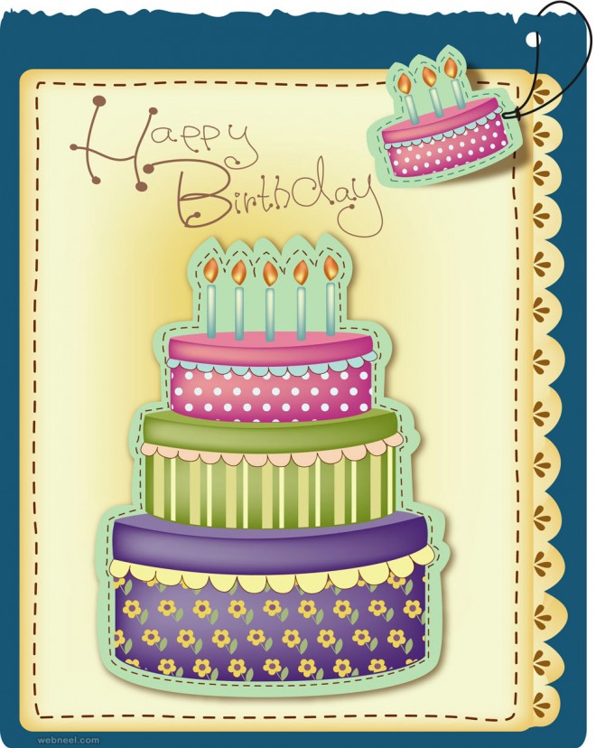 birthday greeting card design vector