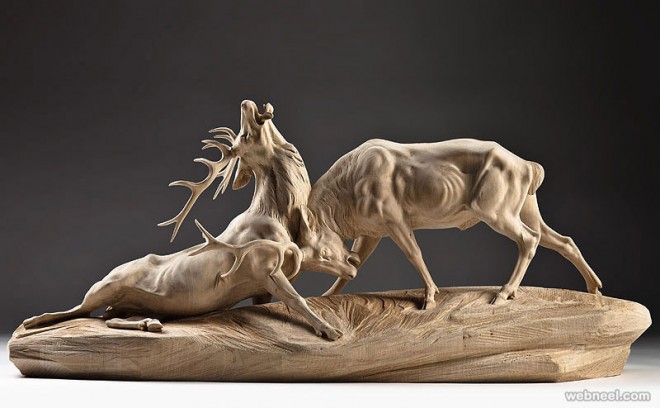 animal wood sculpture by giuseppe rumerio