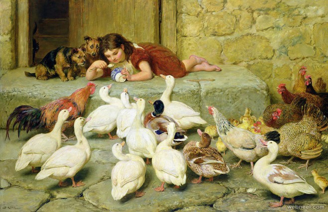 bird painting by briton riviere