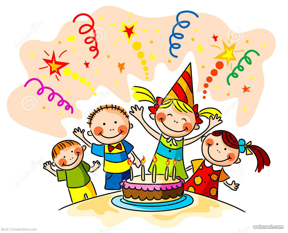 kids birthday greetings card design