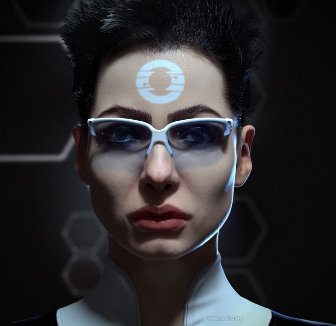 futuristic 3d model design by piotr rusnarczyk