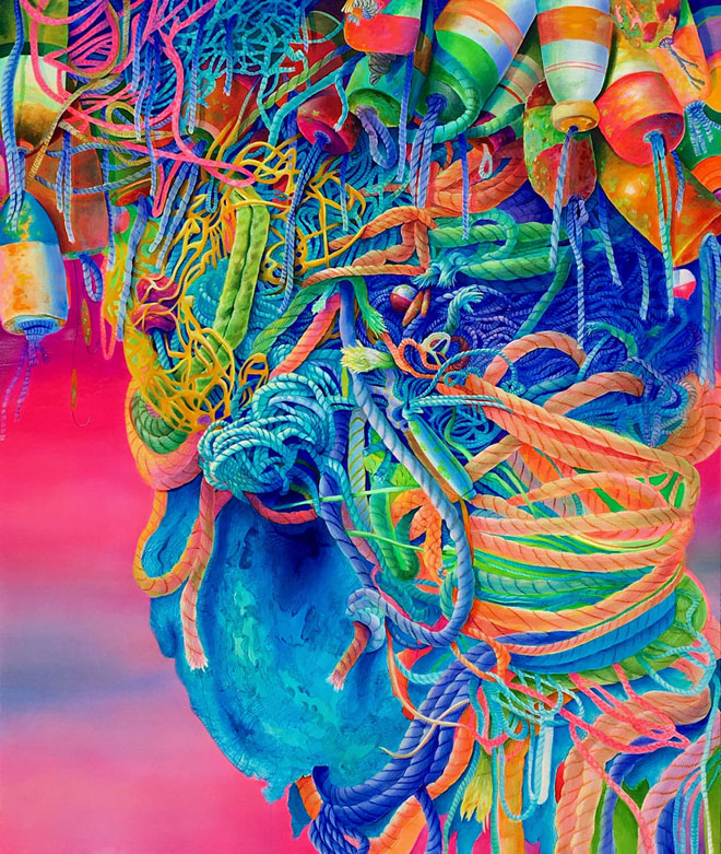 swirl oil painting by michael page