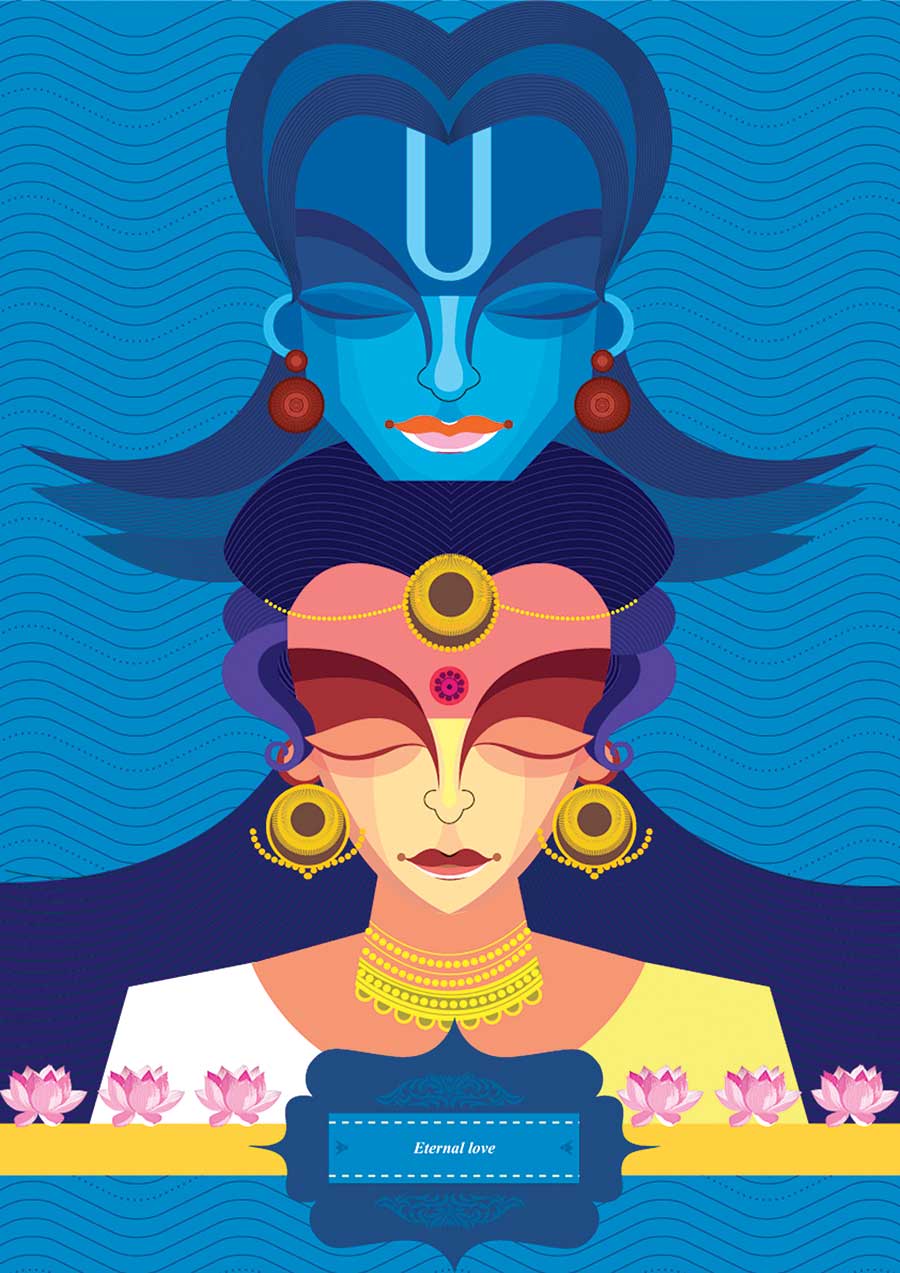 digital illustration art lakshmi narayan by priya shinde