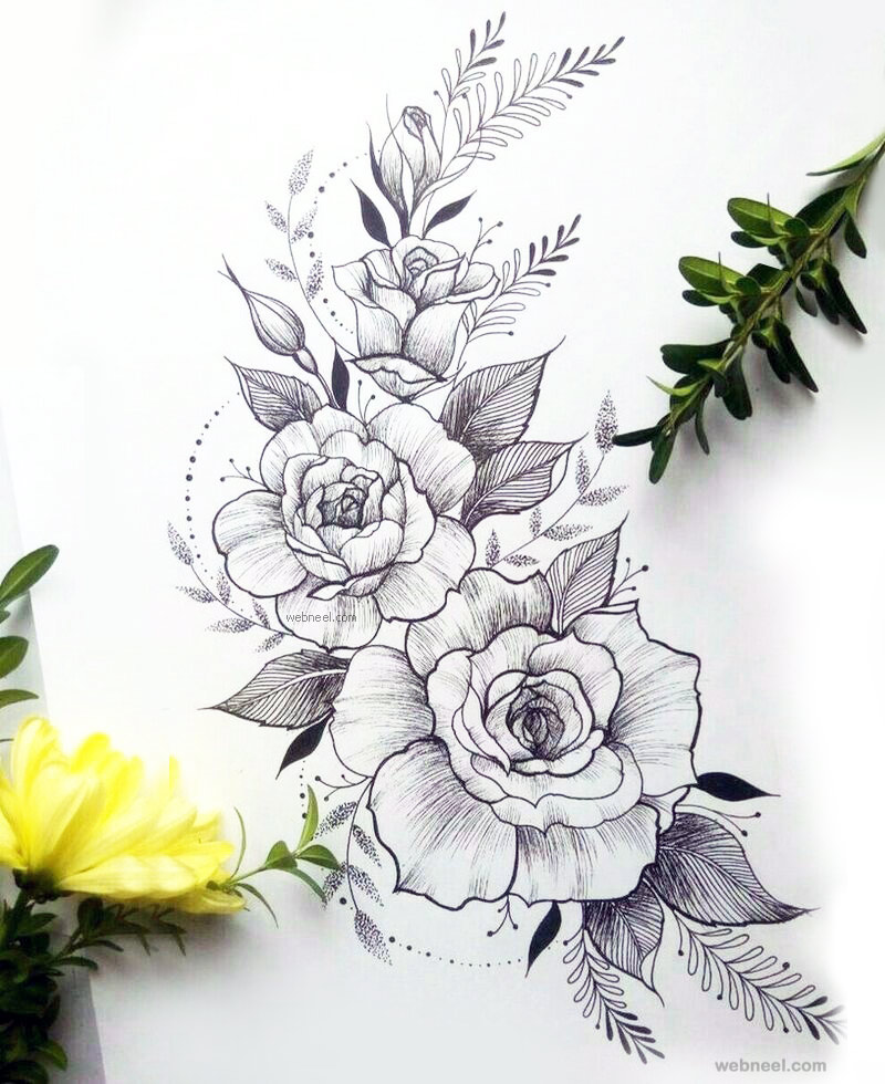 Beautiful Flower Sketch