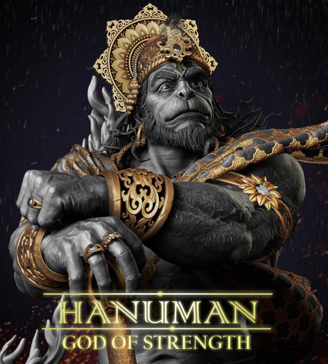 zbrush model god hanuman